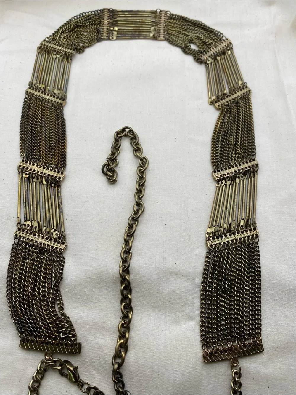 Vintage Gold Tone Multi-Chain Statement Belt